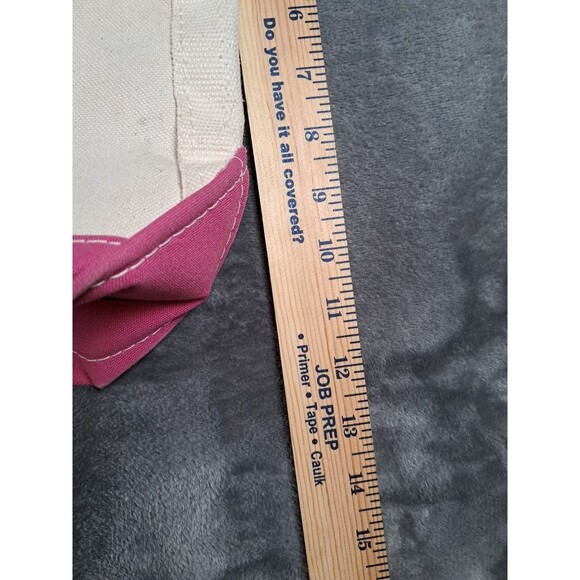 LL Bean Boat & Tote Pink Accents Canvas Tote Bag Monogram Carley - Picture 10 of 10